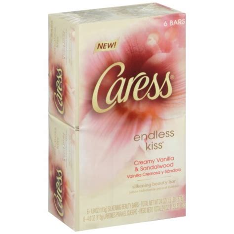 Caress Endless Kiss Creamy Vanilla And Sandalwood Beauty Bar 6 Ct 4 Oz