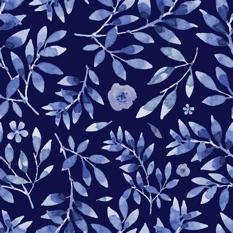 Watercolor Blue Floral Seamless Pattern 1084273 Vector Art At Vecteezy