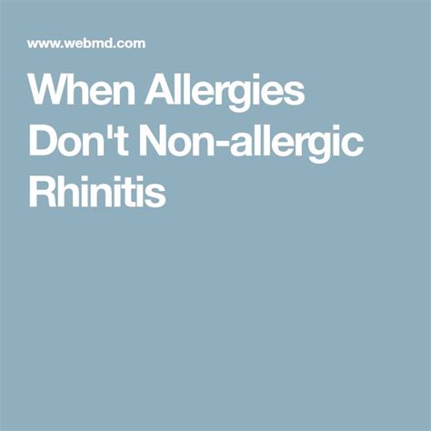 Nonallergic Rhinitis Causes Symptoms And Treatment Allergic Rhinitis Allergies Fibromyalgia