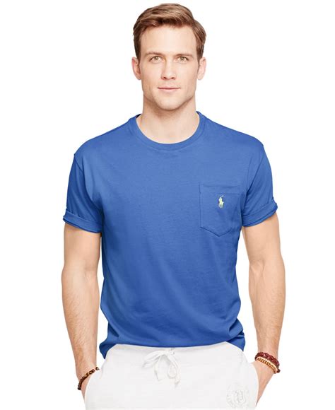 Free shipping on all orders over $150. Polo ralph lauren Crew-neck Pocket T-shirt in Blue for Men ...