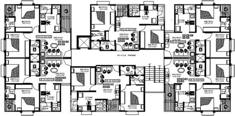 2d Cad Drawing Of Typical Floor Plan Block C Autocad