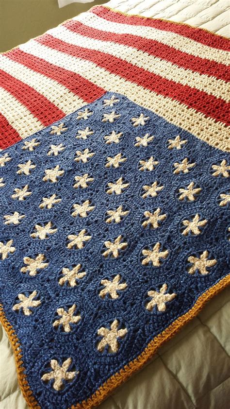 Ravelry Wysiwygirls Vintage American Flag Throw Crochet Afghan