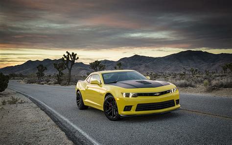Hd Wallpaper Chevrolet Camaro Le Yellow And Black Coupe Cars