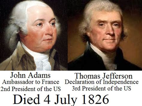 Image Result For Did John Adams And Thomas Jefferson Both Died On July
