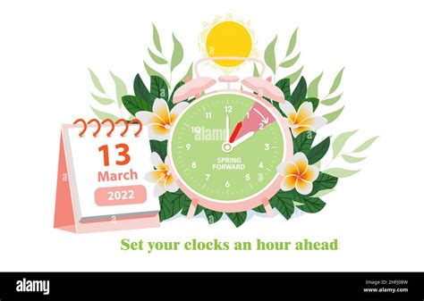 Daylight Saving Time Begins At March 13 2022 Concept Alarm Clock And
