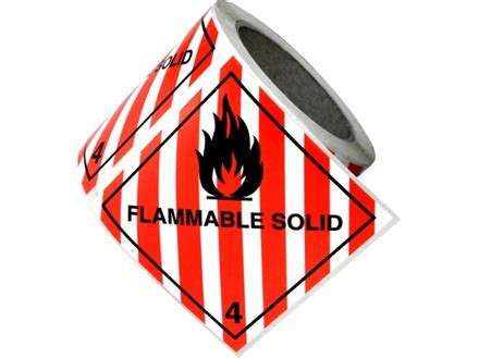 Flammable Solid Class 4 Hazard Diamond Label HW2055 Label Source