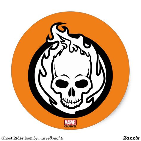 Ghost Rider Icon Classic Round Sticker Zazzle Ghost Rider Ghost