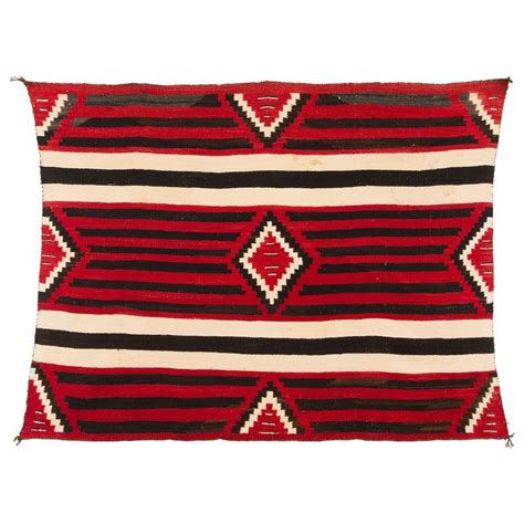 Vintage Navajo Chiefs Blanket 3rd Phase Pattern Circa 1900 Red