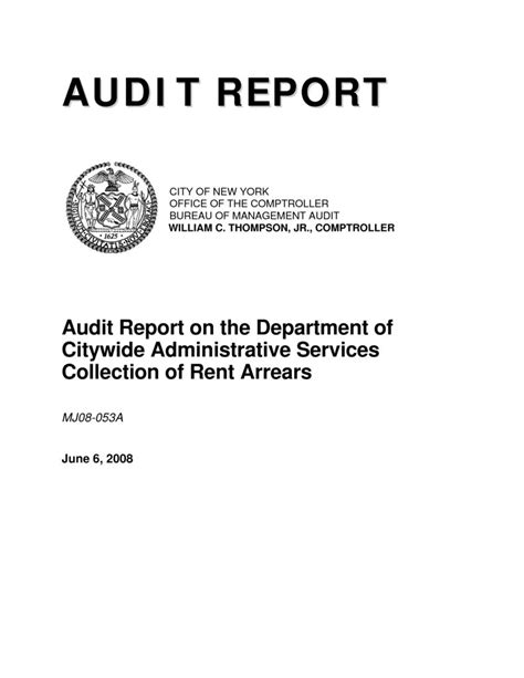 Audit Report On The Department Of Citywide Administrative Services