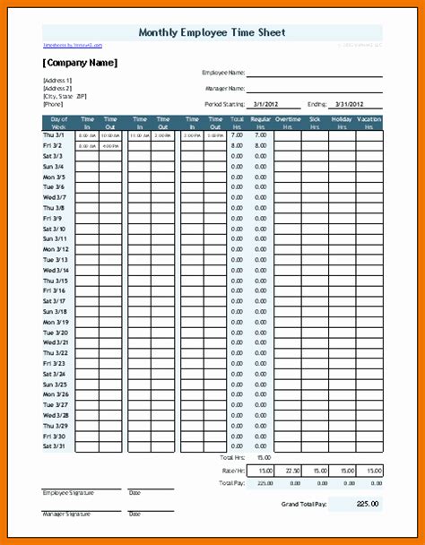 Employee Attendance Sheet With Time In Excel