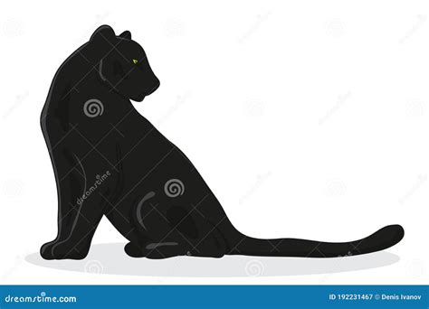 Black Panther Vector Illustration In Cartoon Style Stock Vector