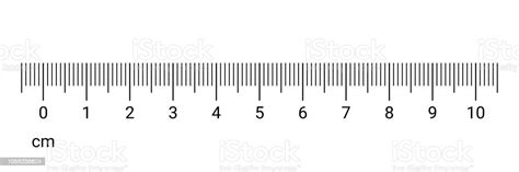 10 Centimeters Ruler Measurement Tool With Numbers Scale Vector Cm