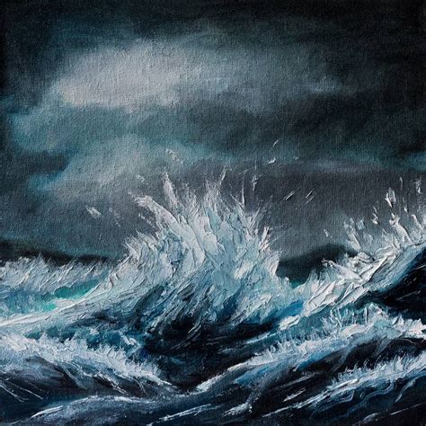 Stormy Ocean Painting By Olga Kann Saatchi Art