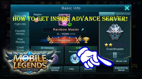You must note that this server usually opens for a limited period. Mobile Legends - How to get into the Advance Server! - YouTube