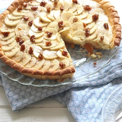 tarte à la banane noix de coco et caramel biscuits apple pie fruits desserts food candies