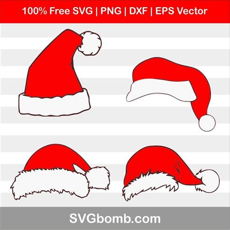 Free Santa Hat SVG Vector Image | SVGBOMB