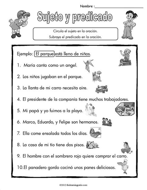 Sujeto Y Predicado Worksheet Más Spanish Classroom Activities Spanish