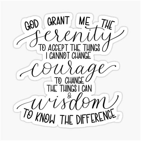 Serenity Prayer Sticker For Sale By Bellaloudesigns Redbubble