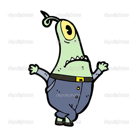 Weird Alien Creature Cartoon — Stock Vector © Lineartestpilot 16296453