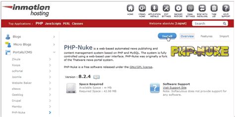 How To Install Php Nuke With Softaculous Inmotion Hosting