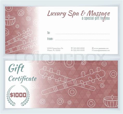 Money T Certificate Template Awesome Spa Massage T Certificate Template With Hand Drawn
