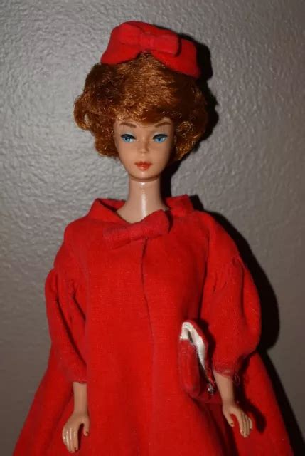 VINTAGE S TITIAN Red Hair Bubble Cut Barbie Doll In Red Flare Tennis Dress PicClick