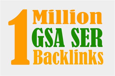 One Million High Quality Gsa Ser Backlinks For Multi Tiered Link