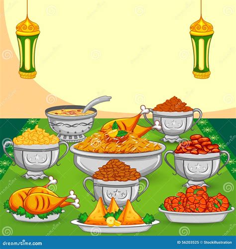 Ramadan Iftar Food Stock Vector Image 56203525