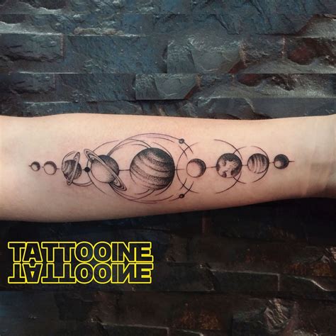 Tattooineplanets Black Tattoo Planets Dot Work Tattoos Arm Tatt