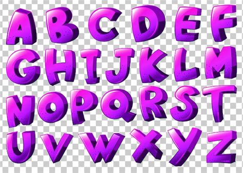 Free Vector Purple Letters Of The Alphabet