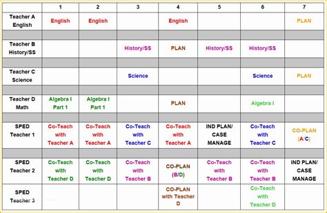 Teacher Schedule Template