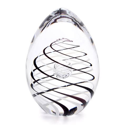 Glass Paperweight Egg Shape Decor 01 Bohemia Glass From Artcristal