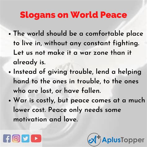 Slogans On World Peace Unique And Catchy Slogans On World Peace In