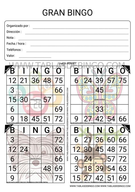 Pdf Tablas De Bingo Para Imprimir Tablas De Bingo Personaliza