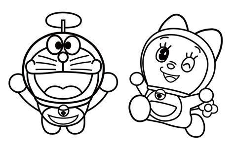 Gambar Doraemon Hitam Putih Mewarnai Pulp