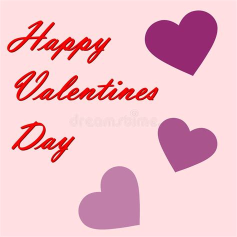 Happy Valentines Day Banner With Paper Hearts Pink Color And Lettering
