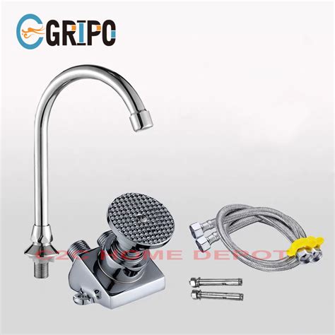 Gripo High End Stainless Full Set Hands Free Foot Pedal Faucet Hospital