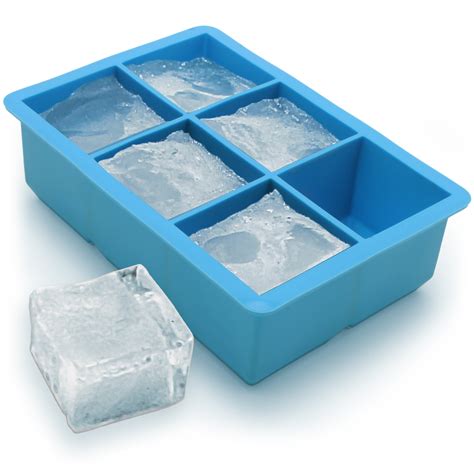 1x Ice Cube Tray 6 Extra Large Square Food Grade Jumbo Ice