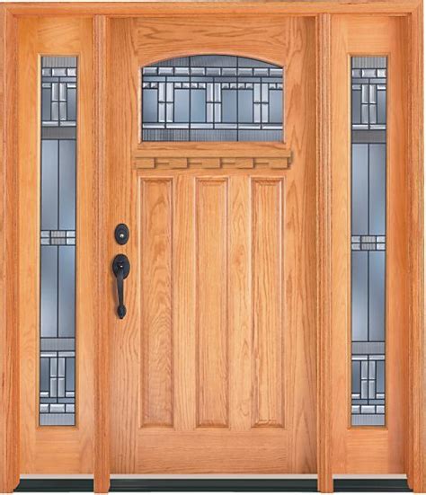Prehung Exterior Wood Door With 2 Sidelites China Wood Door And