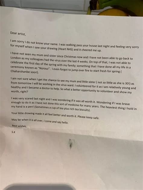 The Lovely Letter Left By A Medic To A Babe Girl Showing Her Support For The NHS Wales Online