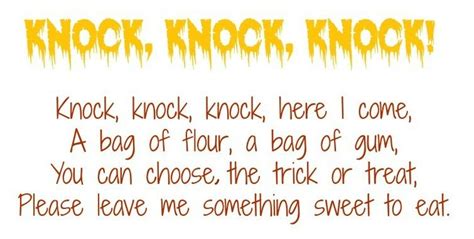 Trick Or Treat Poems For Adults Halloween Poems Halloween Poems For