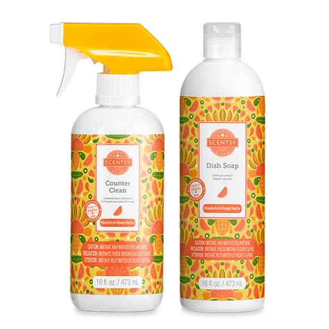 Mandarin And Mango Nectar Scentsy Clean Bundle Counter Clean And Dish
