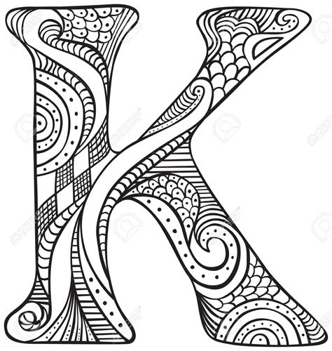 Letter K Coloring Pages For Adults Knauki