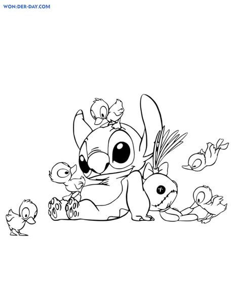 Cute Stitch Coloring Pages Kinosvalka