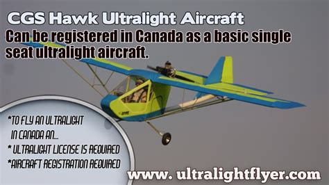 Cgs Hawk Canadian Single Seat Ultralight Aircraft Youtube