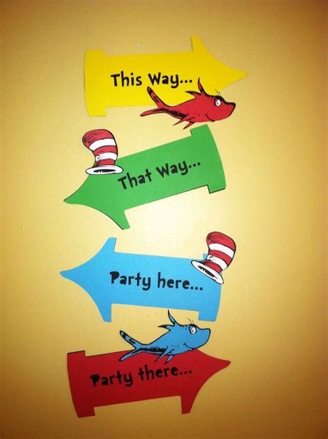 Dr Seuss Inspired Party Signs Thing 1 And By Inspiredbylilymarie Dr