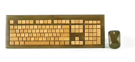 Wireless Hand Carved Designer Bamboo Keyboard Walnut Color