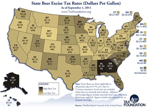 Monday Map: State Beer Excise Tax Rates | Tax Foundation
