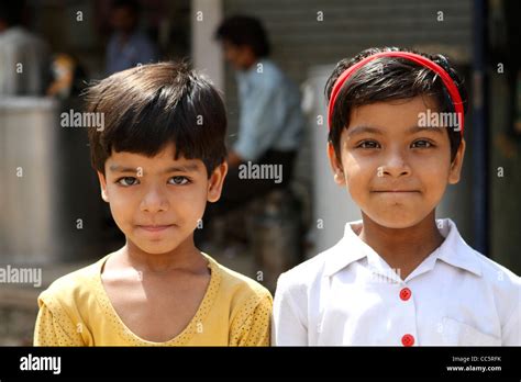 Smiling Indian Children Delhi Stock Photo Alamy