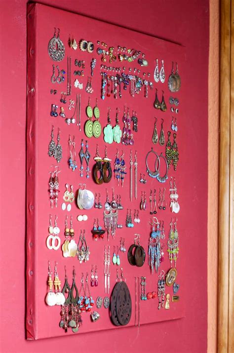 My daughter got her ears pierced for her 4th birthday. DIY Earring Holder for Studs (& Display Organizer) - Oh ...